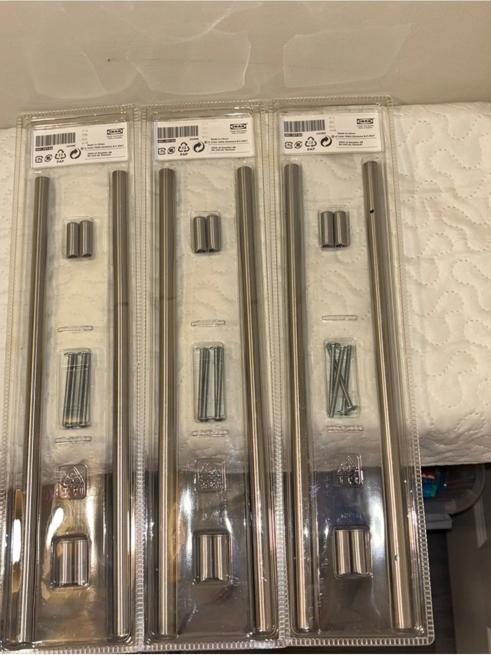 IKEA LANSA Brushed Nickel Closet Rod Support Kit - Silver Finish
